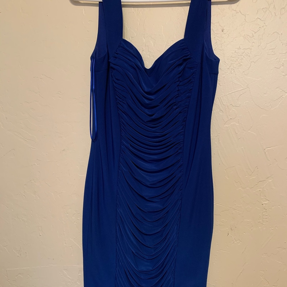 Fitted royal blue dress